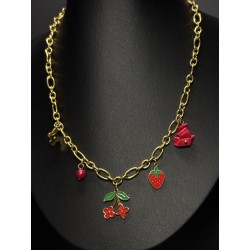 Collier cerise breloque
